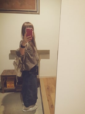 「NIKE（ナイキ）のアイテム（PC・スマホグッズ/家電）」を使った、しゅうさん（レディース・152cm）の秋コーディネート