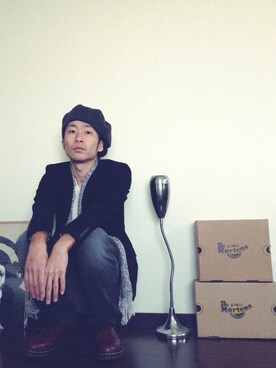 「J.Sabatino（ジェイサバティーノ）のアイテム（ジャケット/アウター）」を使った、kazumaさん（メンズ・178cm）の冬コーディネート