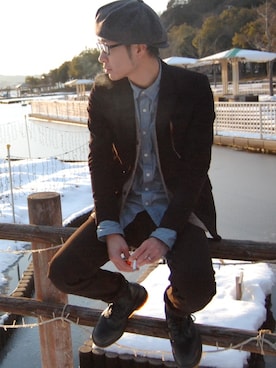 「J.Sabatino（ジェイサバティーノ）のアイテム（ジャケット/アウター）」を使った、kazumaさん（メンズ・178cm）の冬コーディネート