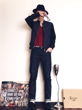 「SLICK（スリック）のアイテム（ブルゾン）」を使った、kazumaさん（メンズ・178cm）の春コーディネート