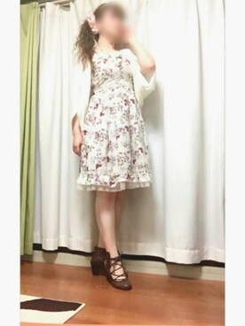 「axes femme（アクシーズファム）のアイテム（ブーティ）」を使った、マカロンさん（レディース・166cm）の夏コーディネート