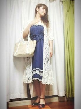 「axes femme（アクシーズファム）のアイテム（タンクトップ）」を使った、マカロンさん（レディース・166cm）の夏コーディネート