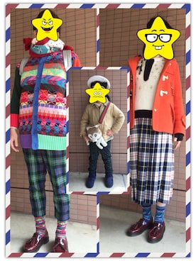 「アイテム（ダッフルコート、オレンジ系）」を使った、島鳥烏さん（レディース・167cm）の冬コーディネート