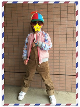 「fafa（フェフェ）のアイテム（ジャケット/アウター）」を使った、島鳥烏さん（キッズ・120cm）の春コーディネート