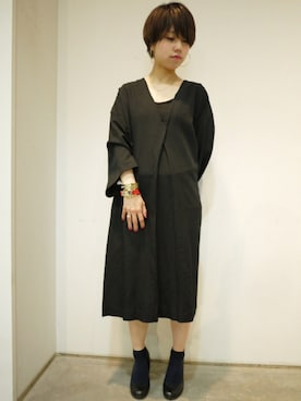 「yoshiokubo（ヨシオクボ）のアイテム」を使った、ホリユキノさん（レディース・154cm）の春コーディネート