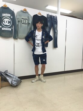 「ショートパンツ」｜Na06さん（メンズ・170cm・10代）の夏コーディネート
