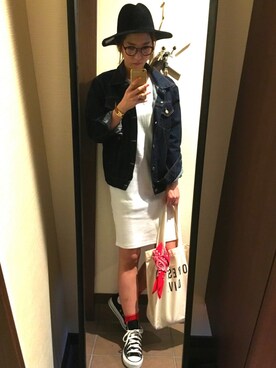 「Ungrid（アングリッド）の 【Casual】ｳﾞｨﾝﾃｰｼﾞGｼﾞｬﾝ （デニムジャケット）」を使った、A713Yさん（レディース・165cm）の春コーディネート