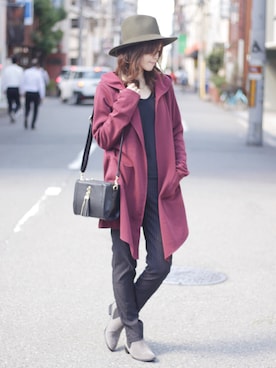 「ROSE BUD（ローズバッド）のアイテム（ハット）」を使った、kaminさん（レディース・160cm）の秋コーディネート