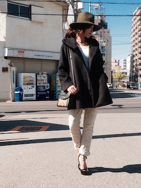 「no brand（ノーブランド）のアイテム（ショルダーバッグ）」を使った、kaminさん（レディース・160cm）の秋コーディネート