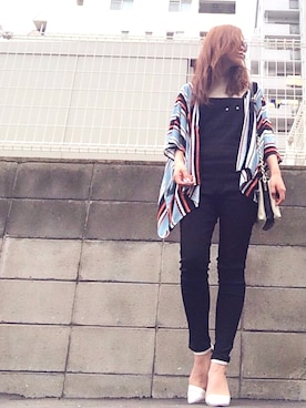 「アイテム（ベスト）」を使った、kaminさん（レディース・160cm）の夏コーディネート