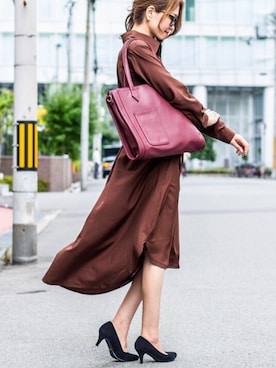 「アイテム（シャツワンピース）」を使った、kaminさん（レディース・160cm）の秋コーディネート