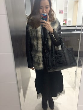 「stradivarius（ストラディバリウス）のアイテム（その他アウター）」を使った、♡YURI♡さん（レディース・160cm）の冬コーディネート
