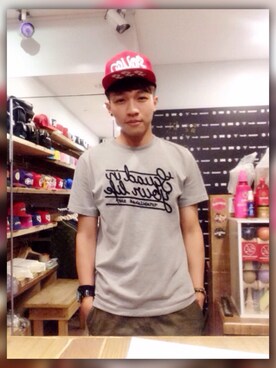 「SQUAD（スクアッド）のアイテム（帽子）」を使った、Eddieさん（メンズ・174cm）の夏コーディネート