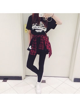 「NIKE Air Flightのアイテム（シューズ）」を使った、cherさん（レディース・170cm）の秋コーディネート