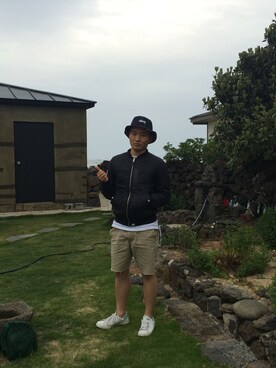 「AAPE BY A BATHING APE（エーエイプバイアベイシングエイプ）のアイテム（スタジャン）」を使った、jyonjyonjyonさん（メンズ・170cm）の夏コーディネート