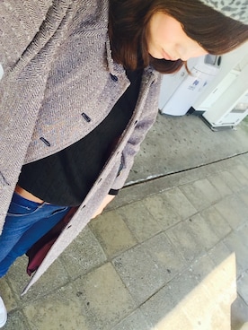 「ダニエルウェリントン」｜「アイテム（ハンチング/ベレー帽）」を使った、erinkoさん（レディース・159cm）の冬コーディネート