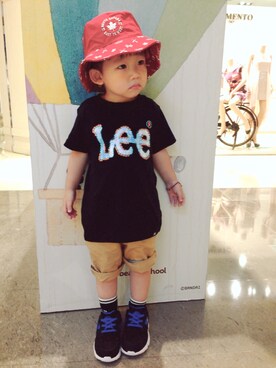 「roots（ルーツ）のアイテム（帽子）」を使った、 🌴LUBEE🌴さん（キッズ・90cm）の夏コーディネート