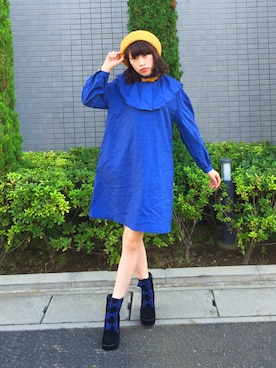 「PAMEO POSE」｜「アイテム（ハンチング/ベレー帽）」を使った、みぃさん（レディース・157cm）の秋コーディネート