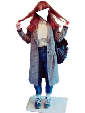 「OZOC（オゾック）のアイテム（その他アウター）」を使った、あっかさん（レディース・161cm）の春コーディネート
