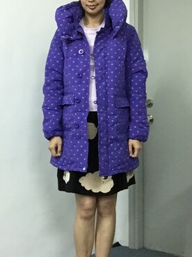 「Candy Stripper」｜「アイテム（ダウンジャケット/コート）」を使った、Agnes Fungさん（レディース・174cm）の秋コーディネート