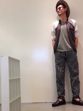 「アイテム（ナイロンジャケット）」を使った、山本晃大さん（メンズ・175cm・30代）の夏コーディネート