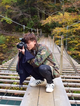 「アイテム（ミリタリージャケット）」を使った、山本晃大さん（メンズ・175cm・30代）の冬コーディネート