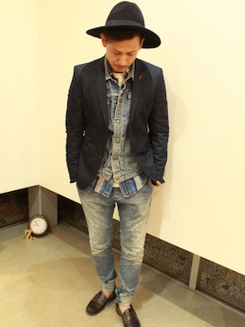 「アイテム（その他シューズ）」を使った、山本晃大さん（メンズ・175cm）の冬コーディネート