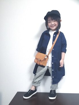 「ZARA KIDS」｜「アイテム（シャツワンピース）」を使った、nayuさん（キッズ・110cm）の夏コーディネート