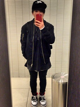 「H&M（エイチ・アンド・エム）のアイテム（ジャケット/アウター）」を使った、いだぴすさん（メンズ・170cm・20代）の冬コーディネート
