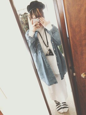 「アイテム（コインケース）」を使った、satomiさん（レディース・157cm）の秋コーディネート