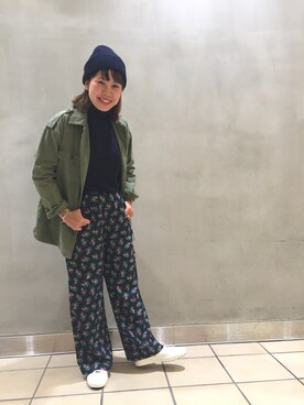 「pants」｜「アイテム（帽子）」を使った、Haruna Yazakiさん（レディース・155cm）の秋コーディネート