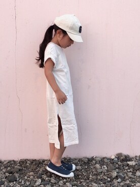 「GEORGE'S（ジョージズ）のアイテム（キャップ）」を使った、memeさん（キッズ・110cm）の夏コーディネート