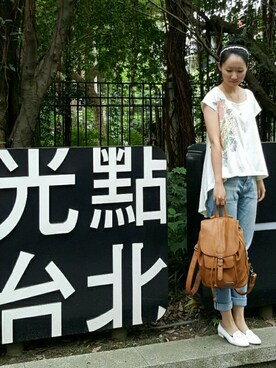 「MIRYOKU（ミリョク）のアイテム」を使った、張蘋さん（レディース・160cm）の夏コーディネート