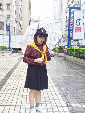 「A land（エーランド）のアイテム（帽子）」を使った、Kai Kuenさん（レディース・158cm）の冬コーディネート