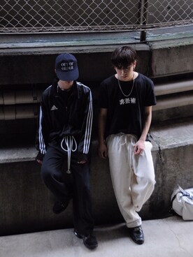 「LAD MUSICIAN（ラッドミュージシャン）のアイテム（キャップ、ブラック系）」を使った、Taigaさん（メンズ）の夏コーディネート