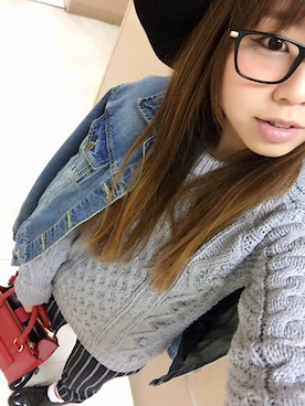 「アパートバイローリーズ」｜「アイテム（デニムジャケット）」を使った、ゆん⍤⑅さん（レディース・150cm）の冬コーディネート