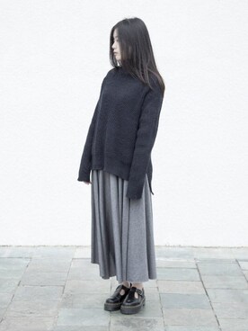 「DEEP BLUE」｜Rさん（レディース・163cm）の冬コーディネート