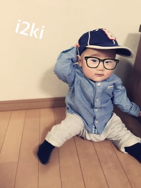 「スウェット×シャツ」｜「アイテム（その他）」を使った、よちωさん（キッズ・70cm）の冬コーディネート