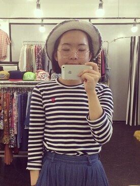「comme des garcons play」｜kayoungshinさん（レディース・162cm）の秋コーディネート