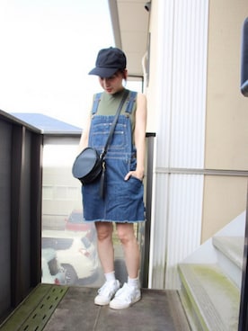 「chapter world（チャプターワールド）のアイテム（キャップ）」を使った、7co☺︎さん（レディース・157cm）の夏コーディネート