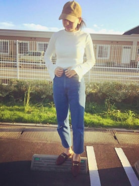 「コーデュロイキャップ」｜「アイテム（アナログ腕時計）」を使った、7co☺︎さん（レディース・157cm）の秋コーディネート