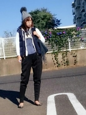 「Luz Llena (NEY)（ラズレナニー）のアイテム（帽子）」を使った、98mayuさん（レディース・157cm）の秋コーディネート