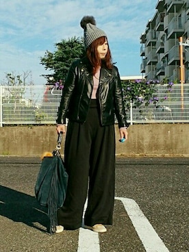 「Luz Llena (NEY)（ラズレナニー）のアイテム（帽子）」を使った、98mayuさん（レディース・157cm）の秋コーディネート