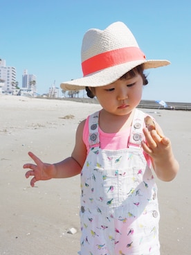 「海」｜「アイテム（サロペット/オーバーオール）」を使った、serimamaさん（キッズ・90cm）の夏コーディネート