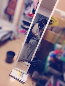 「古着のアイテム（ブルゾン、グリーン系）」を使った、_さん（メンズ・180cm）の秋コーディネート