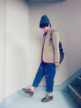 「GLOBAL WORK（グローバルワーク）のアイテム（その他アウター）」を使った、ASKさん（メンズ・172cm・20代）の冬コーディネート