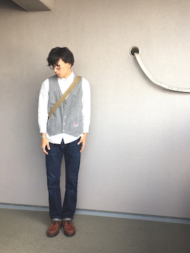 「BEN DAVIS（ベンデイビス）のアイテム（ベスト）」を使った、ASKさん（メンズ・172cm）の秋コーディネート