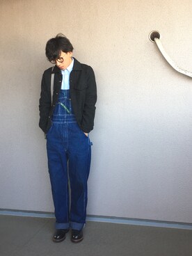 「秋冬」｜「アイテム（サロペット/オーバーオール）」を使った、ASKさん（メンズ・172cm）の秋コーディネート