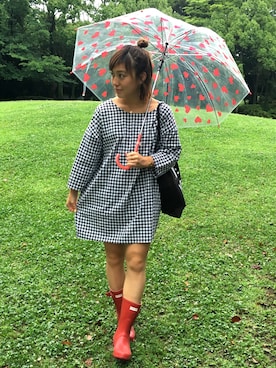 「レトロ」｜「アイテム（レインシューズ）」を使った、cocoさん（レディース・153cm）の夏コーディネート