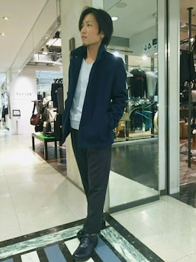 「アイテム（その他シューズ、ブルー系）」を使った、SUZUKIさん（メンズ・161cm）の秋コーディネート